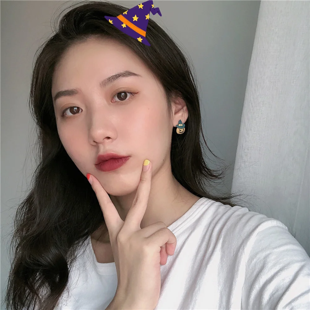 

Dangle Earrings for Girl Pumpkin Bat Cobweb Spider Teardrop Earrings Costume