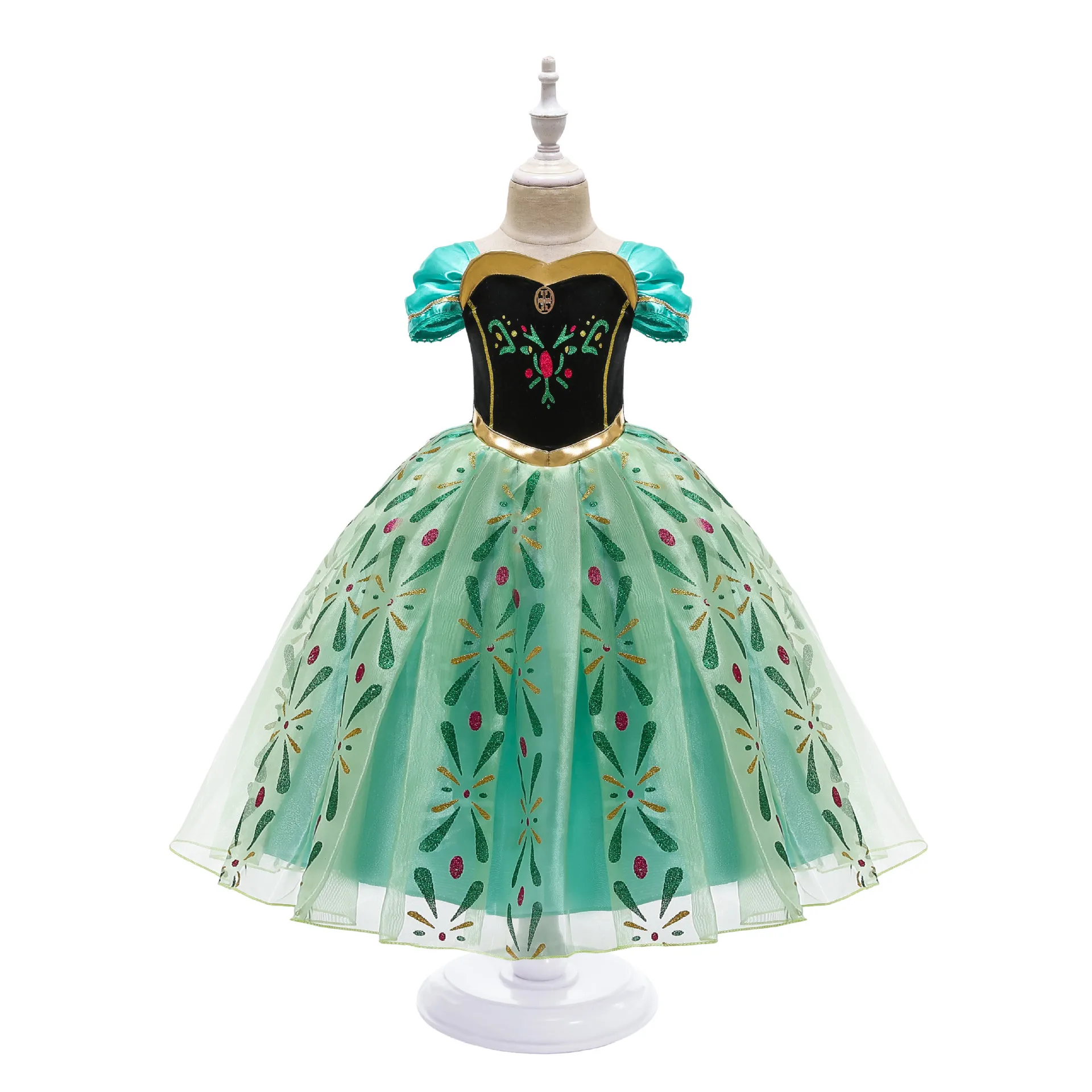 

Disney Frozen Anna Princess Dress Set Delicate Kids Carnival Rapunzel Dress Birthday Party Dresses Holiday Gifts for Kids