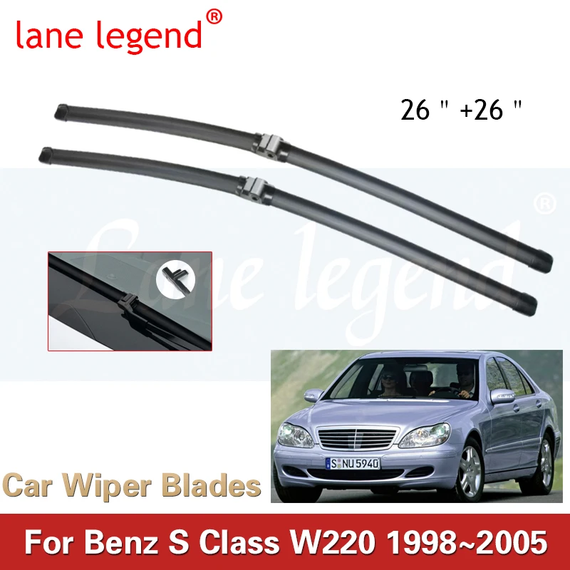 

Wiper Front Windshield Wiper Blades For Mercedes Benz S-Class W220 1998-2005 1999 2000 2001 Windshield Windscreen Window 26"26"