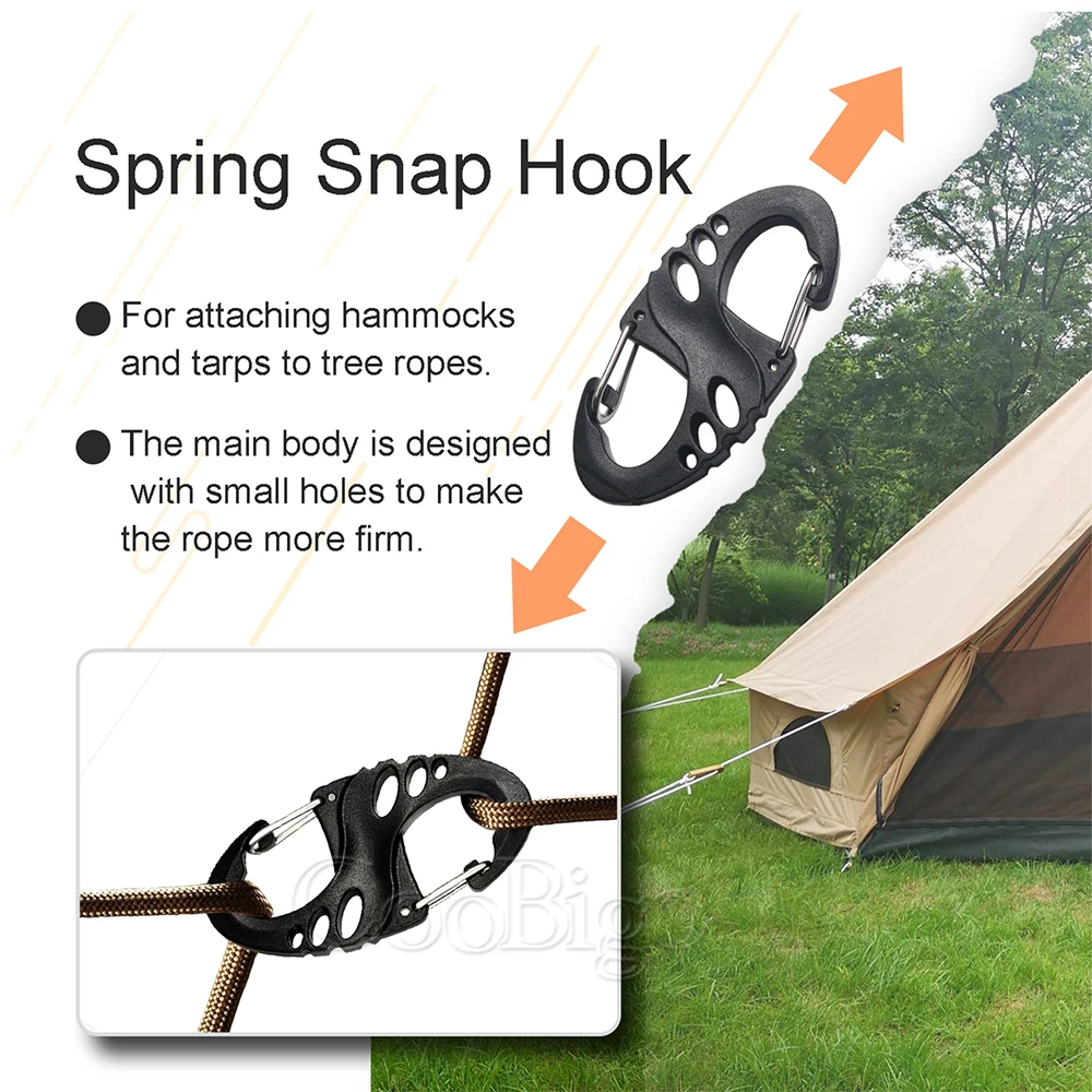 Набор пластиковых карабин 10 шт. с пружинным зажимом S-образная пряжка