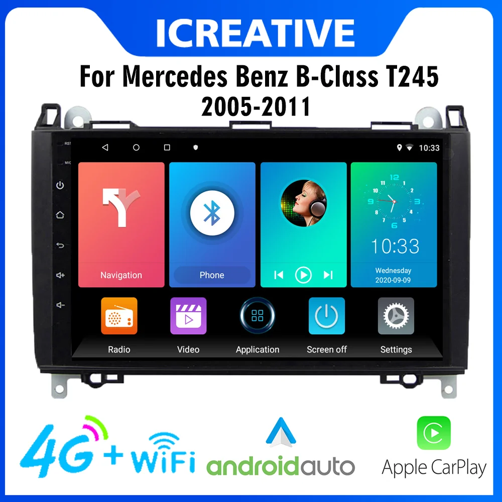 

Автомагнитола 2 Din Автомобильный мультимедийный плеер Android авто для Mercedes Benz B W245 B150 B160 B170 B180 B200 B55 2004-2012 автомобильная стереосистема