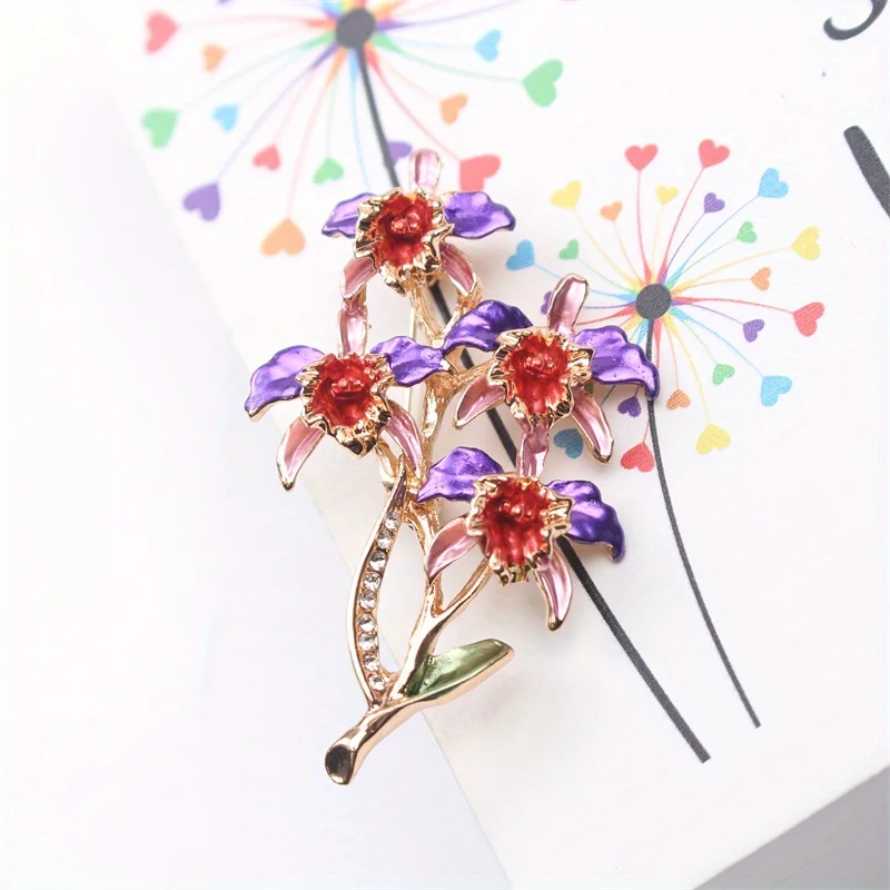 Брошь с растением индивидуальная креативная живопись брошь цветком