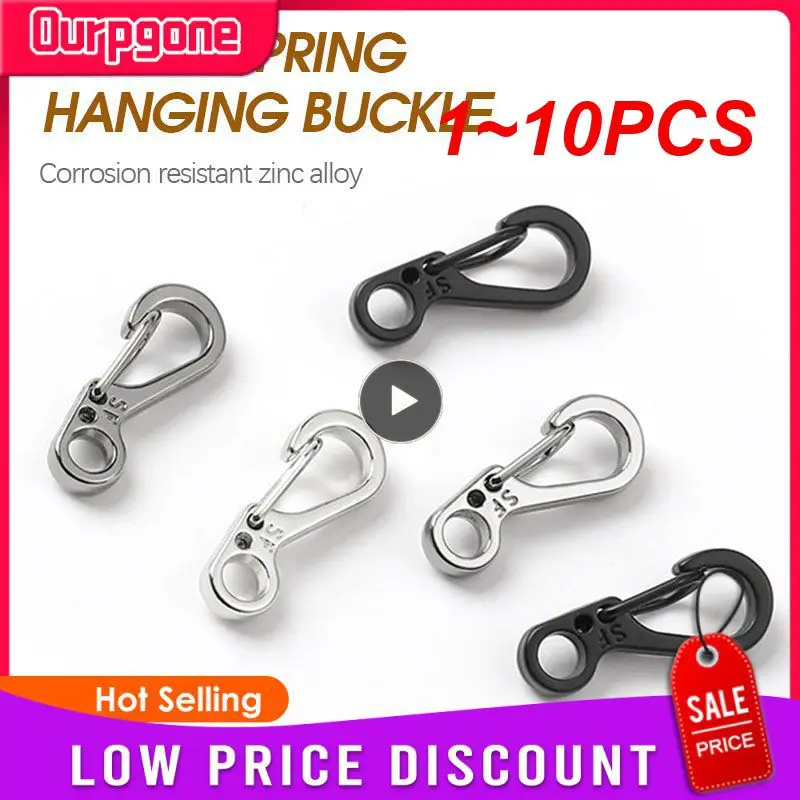 

1~10PCS Lobster Clasp Buckle Keychian Mini Carabiners Outdoor Camping Hiking Buckles Alloy Spring Snap Hooks Keychains Tool