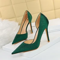 bigtree shoes sexy woman pumps green black sliver women heels silk high heels women shoes stiletto heels 10 5 cm ladies shoes