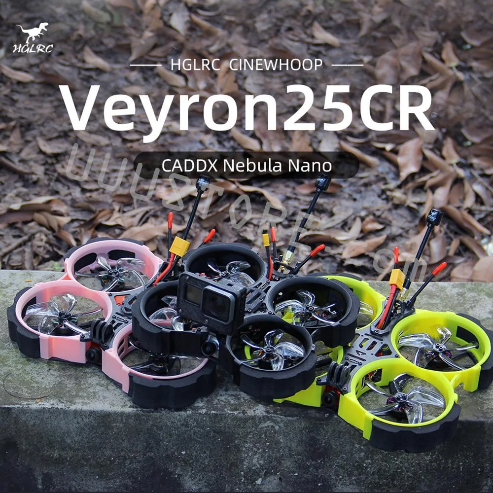 

HGLRC Veyron25CR HD 2.5inch FPV Digital Cinewhoop Drone Zeus25 AIO FC CADDX Polar Vista Kit 1404 3600KV 4S Motor Quadcopter