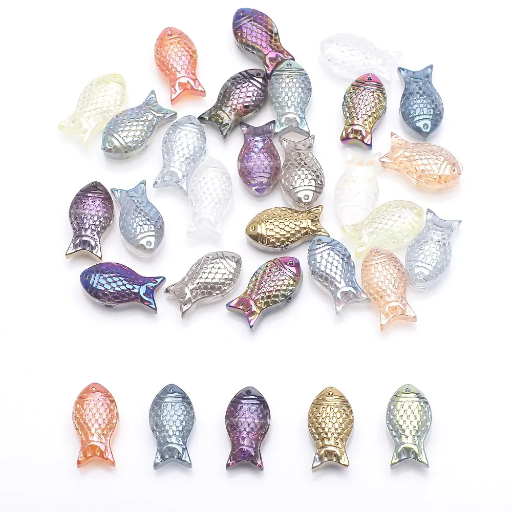 w kształcie złotej rybki 8 x 15 mm Niezamontowane szklane kryształy do samodzielnego tworzenia biżuterii Niebinding Luźne kor...