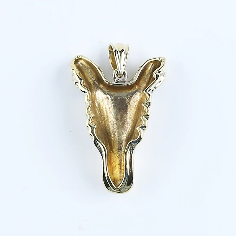 2023 Handmade Jewelry  Carved Animal Copper Wolf Head Necklace Accessories Pendant Bead For Men Gift 32x22x10mm 7.6g