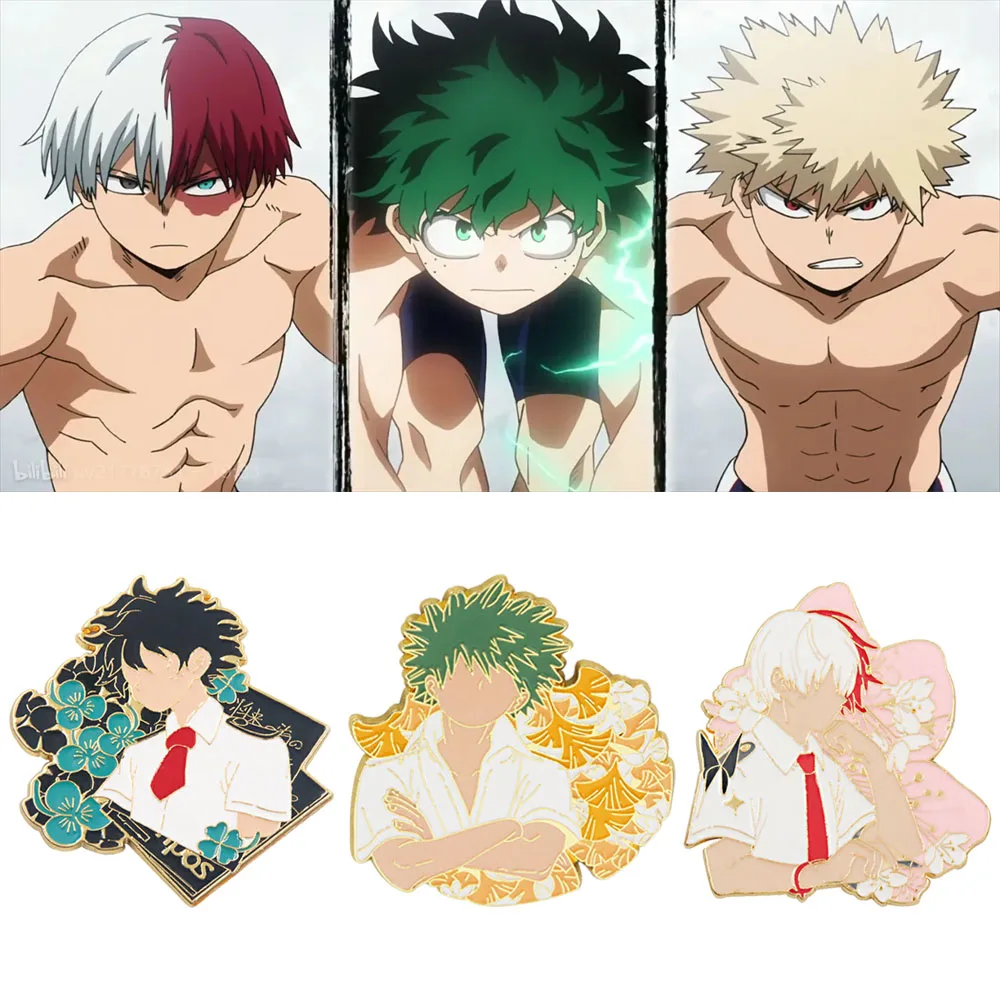

Anime My Hero Academia Figure Pin Brooch Midoriya Izukudeku Bakugou Katsuki Todoroki Shoto Cosplay Anime Pins Accessories