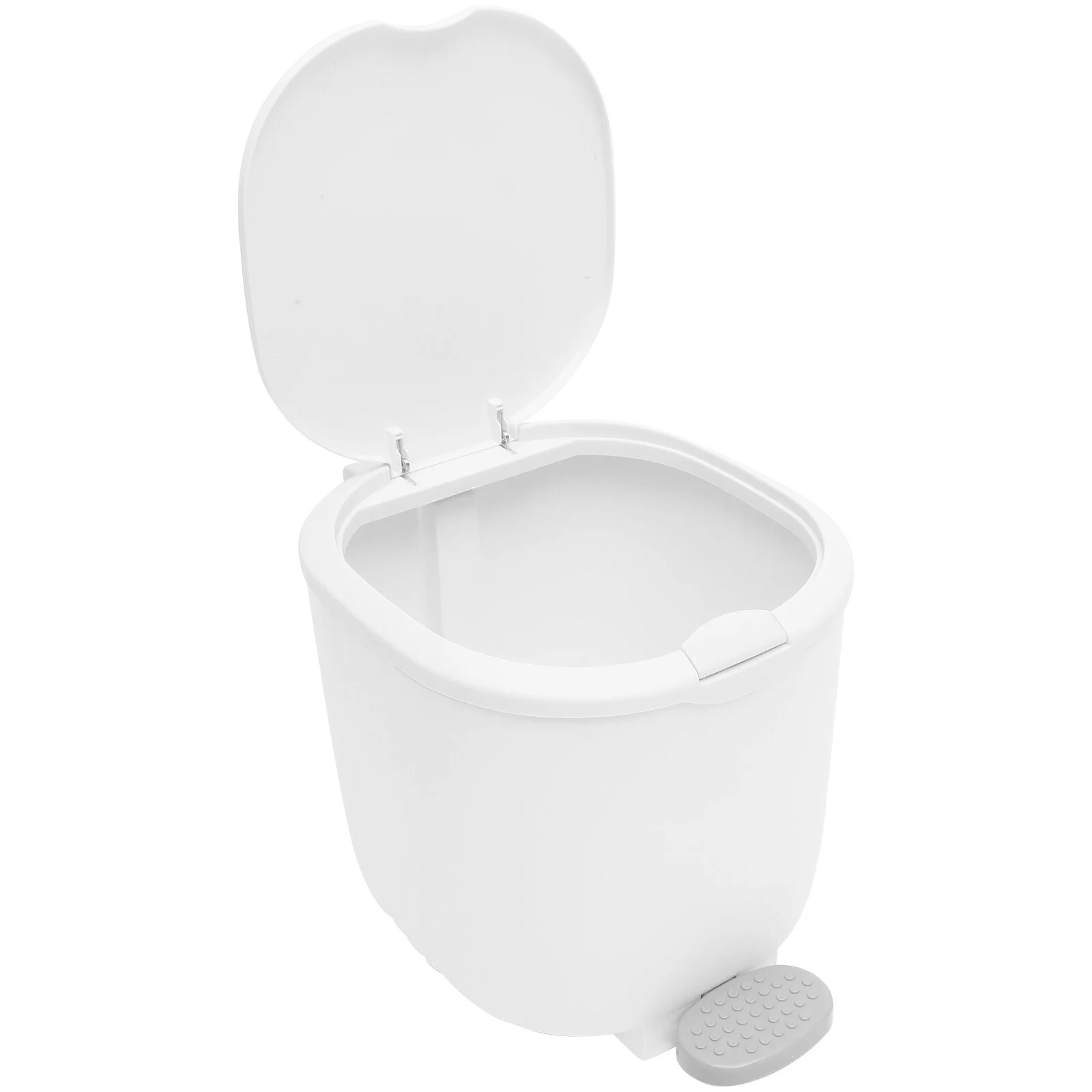 

Trash Cans Lids Waste Bin Bucket Garbage Container Push Type Dustbin Kitchen Pedal White Plastic