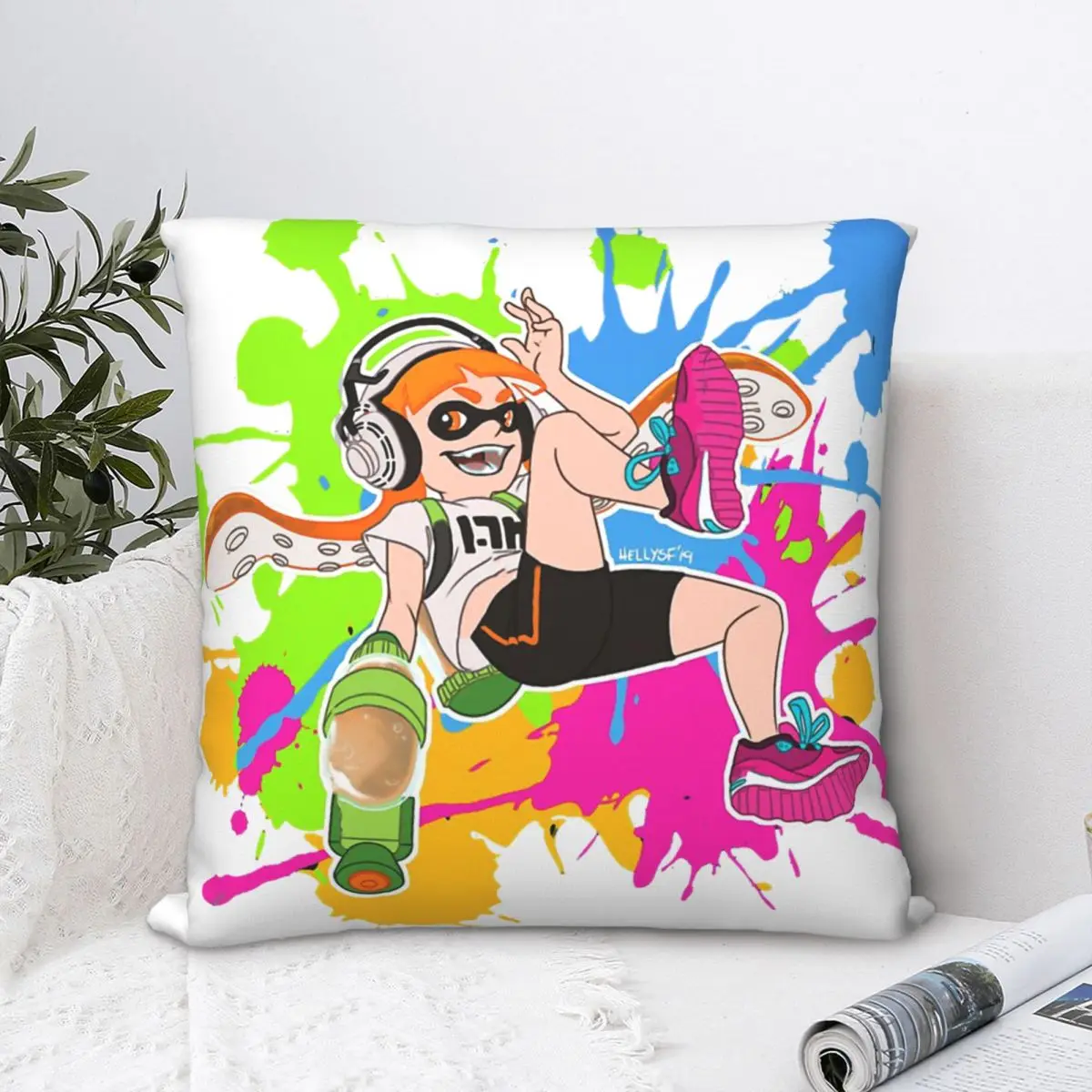 

Классический чехол Inkling для диванной подушки, короткие наволочки для домашнего дивана с изображением оружия и стрельбы, декоративный рюкза...