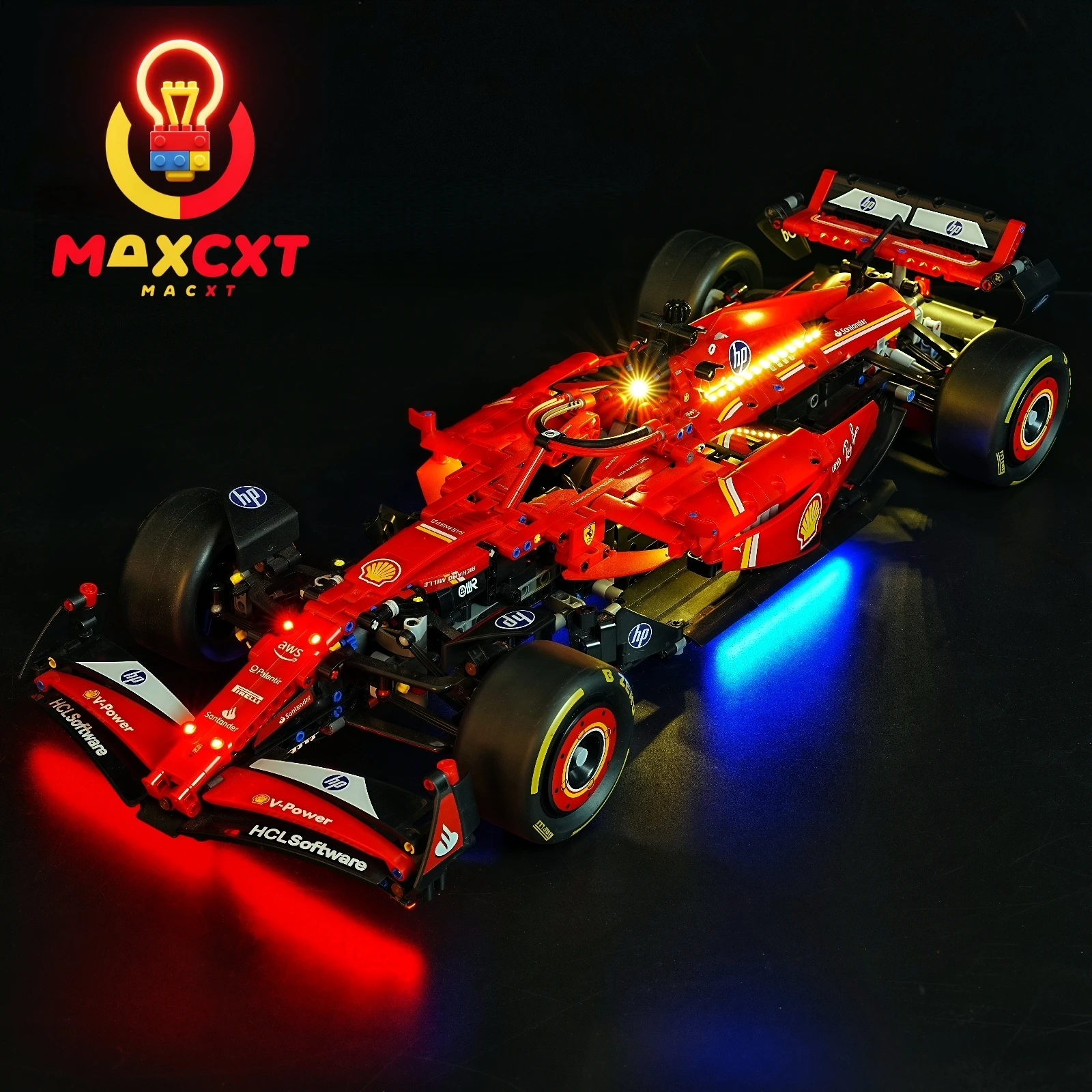 Фото Набор светодиодных фонарей MAXCXT для LEGO 42207 Ferra-ri SF-24 F1, декоративная лампа для гонок «сделай сам», не входит строительные блоки Lego №1