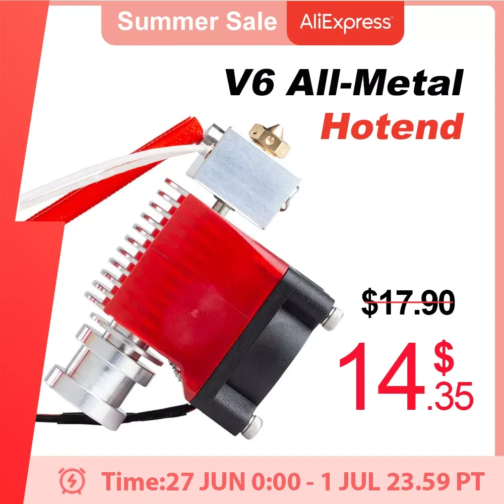 

Trianglelab Highall-metal V6 Hotend 12V/24V Remote Bowen Print J-head Hotend And Cooling Fan Bracket For v6 HOTEND For PT100