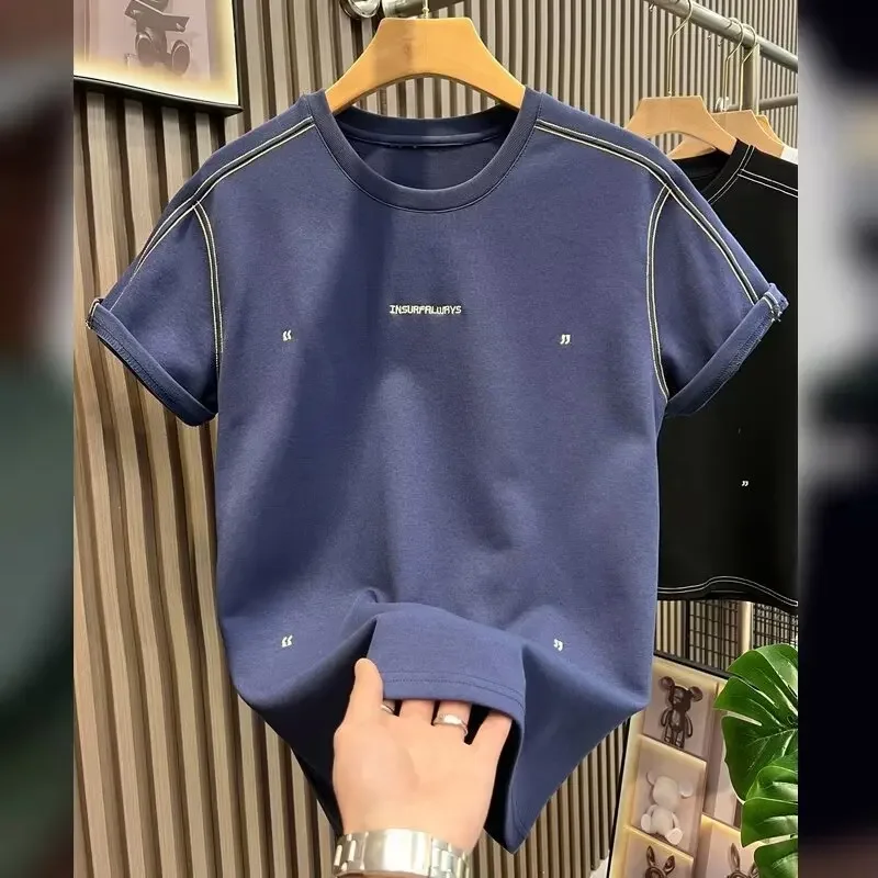 Модная повседневная футболка свободного покроя в корейском стиле с половиной