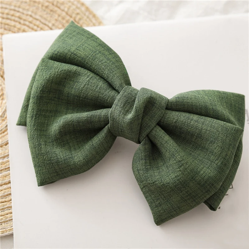 

2022 Oversized Bow Knotted Hair Clip Women Girls Vintage Solid Linen Barrettes Hairpins Ponytail Clip Hair Accessories Headwear
