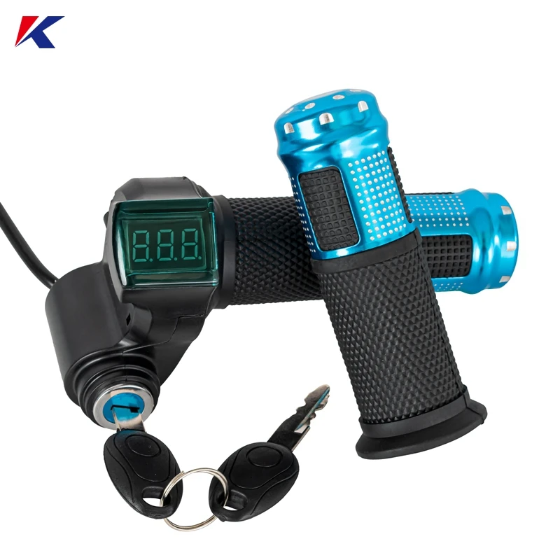 

Universal Electric Bike Throttle with LCD display Indicator Gas Handle Throttle for 12V-96V Twist Throttle E motocycle Bicycle