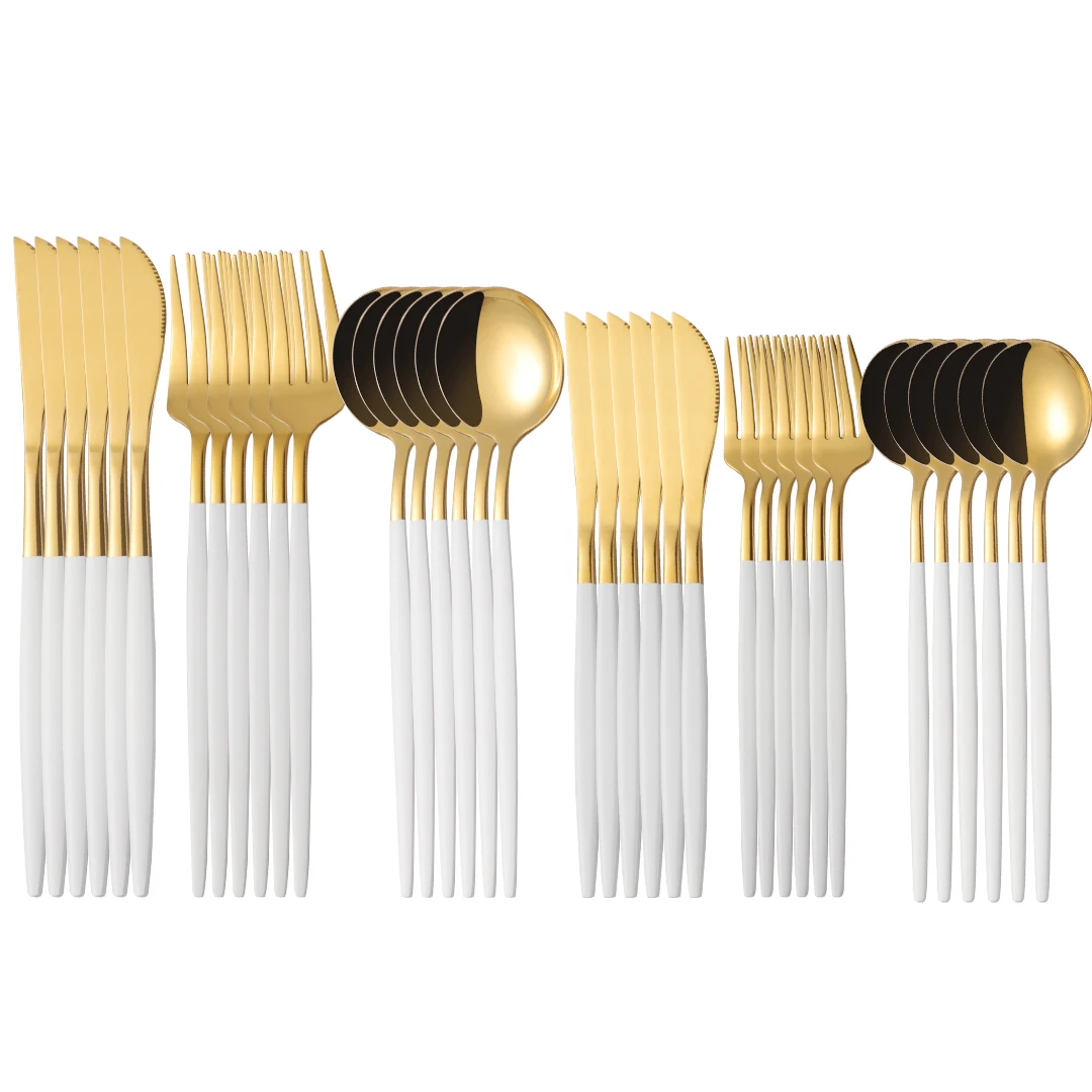 Stainless Steel Tableware Knife Fork Spoon Cutlery Set Desse