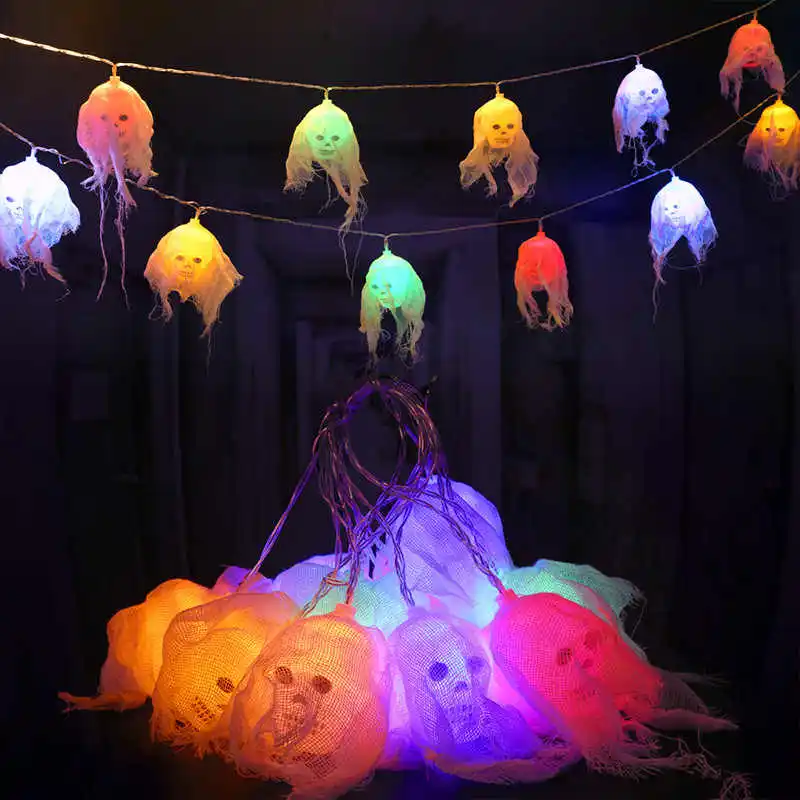 Хэллоуин декоративная металлическая лента марля Череп искусственная украшение