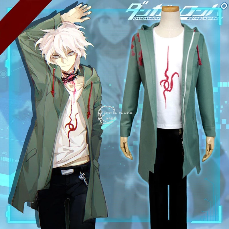 

Костюм для косплея из аниме Super Dangan Ronpa 2 DanganRonpa Nagito Komaeda Куртка Пальто футболка штаны костюм на Хэллоуин