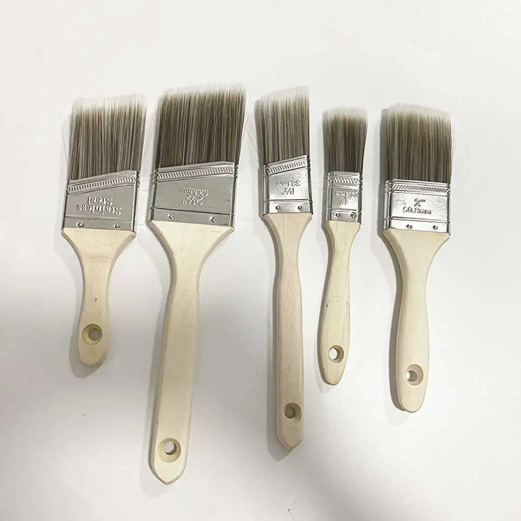 5 Pieces Professional Painting Brushes Wall Decorating Varnish Brush Handtool