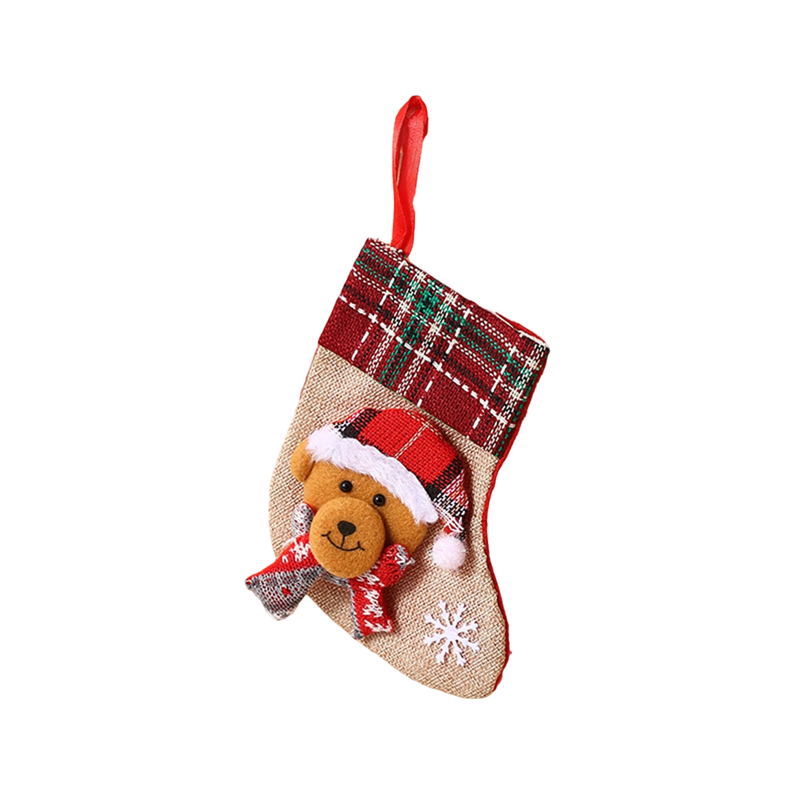 Новогодние чулки 2025 Фотосумка милый Санта/Снеговик/Лось/медведь украшение для