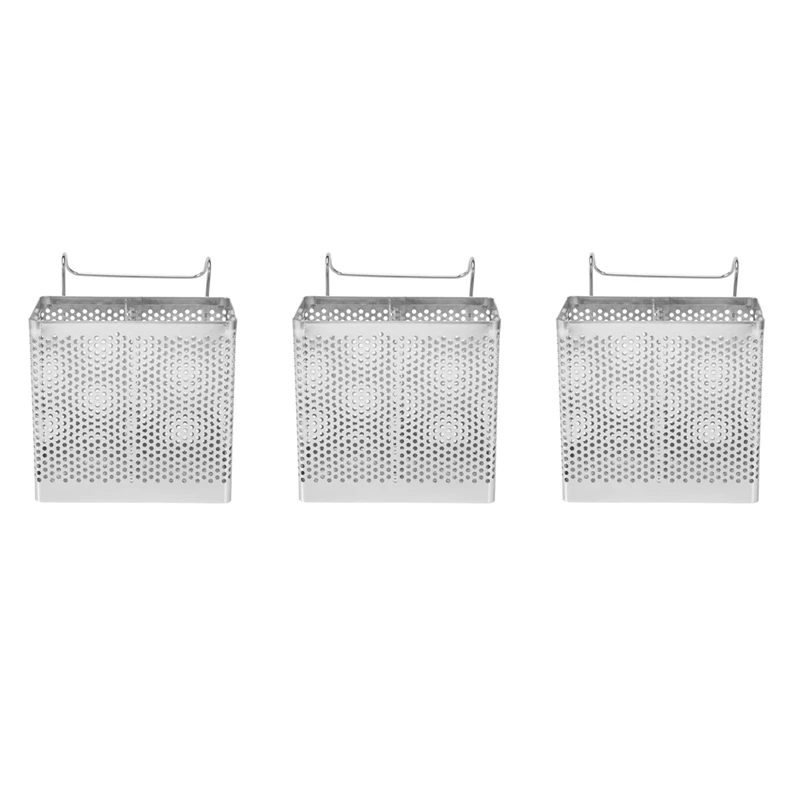 

3X Stainless Steel Chopsticks Holder Hanging Cutlery Drying Basket Tableware Drainer With Hooks Kitchen Utensil(A)
