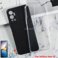 ultra thin clear half wrapped case for infinix hot 12i 12 play silicoen cover tempred glass for infinix hot 12 play cases vetro
