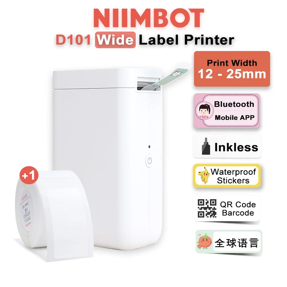 

Niimbot D11 Plus D101 Thermal Inkless Portable Pocket Label Printer Maker for Phone Home Office Use Mini Printing Paper Machine