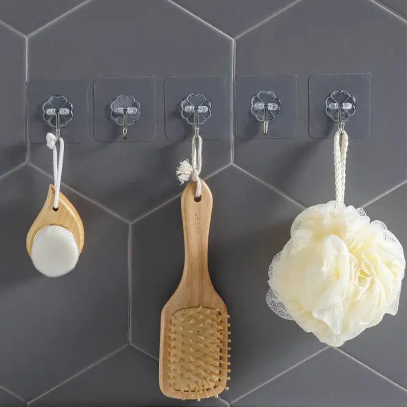 

Прозрачный самоклеящийся настенный крючок-вешалка на присоске, кухонный органайзер для хранения, держатель для ключей