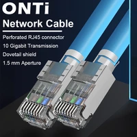 onti ethernet patch cable cat7cat6a perforated rj45 connector ssftp double shielded network cable for inoutdoor