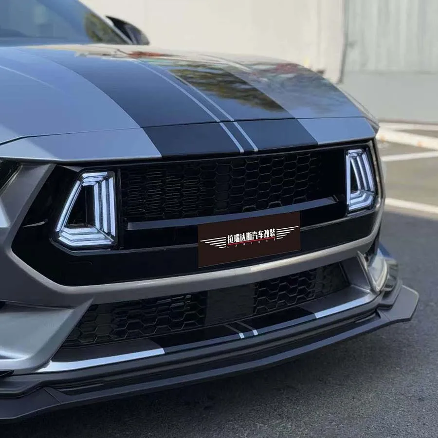 Фото Матовый черный передний разделитель для Ford Mustang Dark Horse S650 2.3T EcoBoost 2024, передний разделитель подбородка, автомобильные аксессуары, комплекты кузова №5
