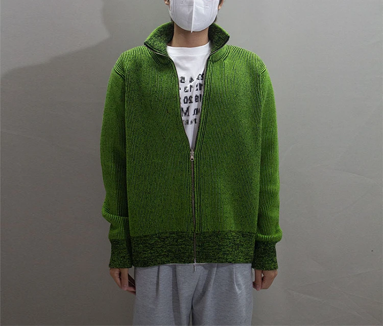 

Модный классический модный роскошный дизайнерский шерстяной кардиган на молнии с высоким воротником свитер для мужчин и женщин пальто