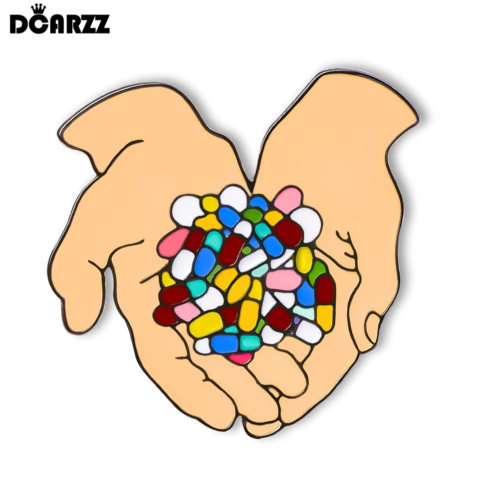 

DCARZZ Medicine Pills Enamel Brooch Pin Pharmacist Funny Lapel Backpack Hat Badge Medical Jewelry for Doctor Nurse Gifts