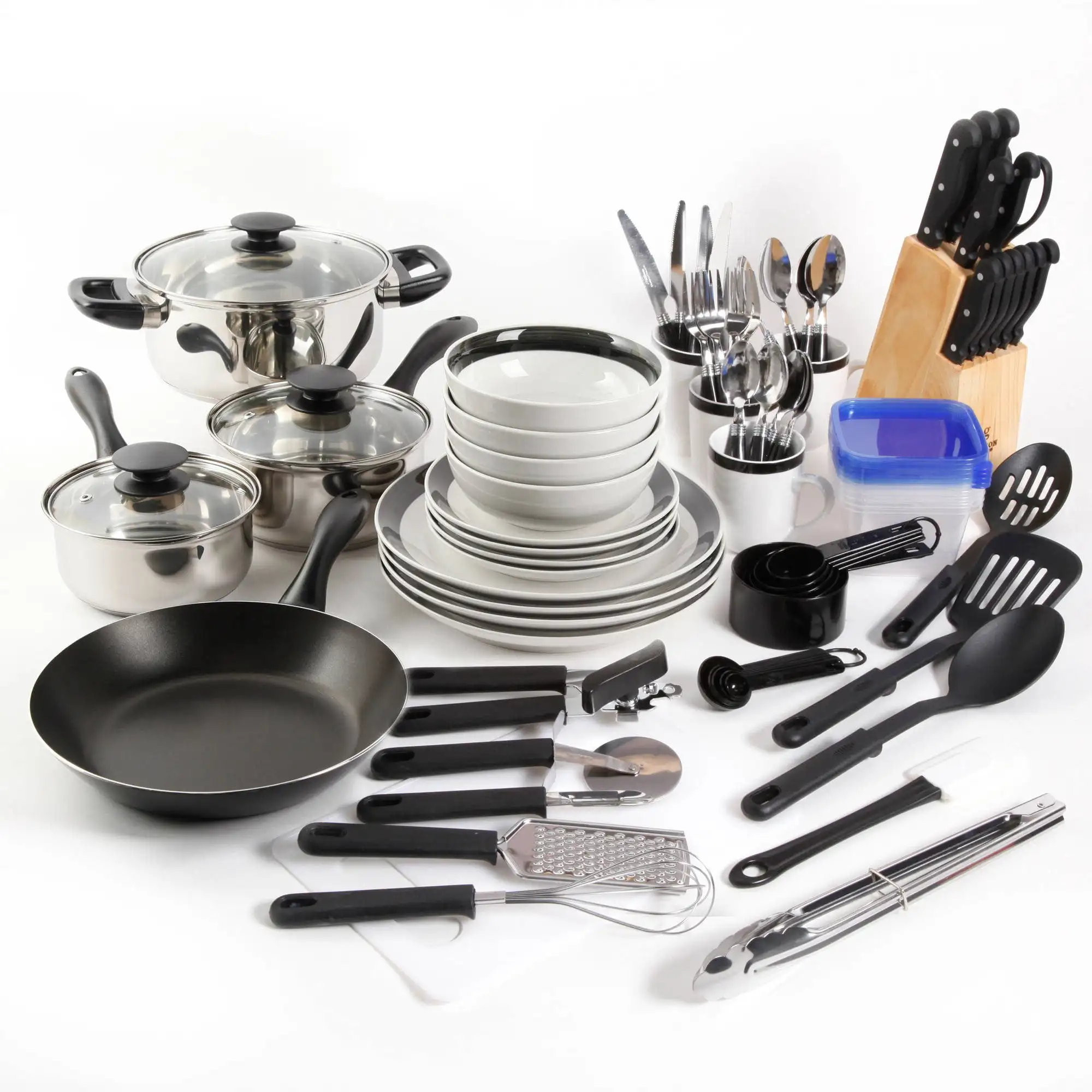 

83-Piece Combo Set, Black pots and pans set cooking pots set cookware