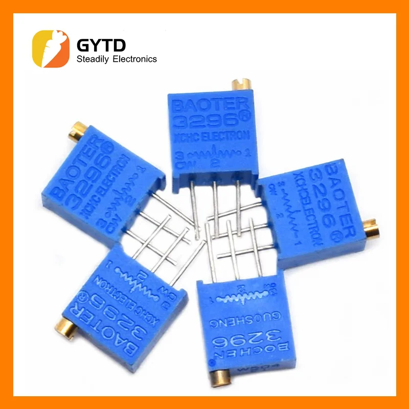 

3296 Вт 50 100 200 500 1K 2K 5K 10K 20K 50K 100K 200K 500K 1M Ом многооборотный Подстроечный резистор потенциометр Высокоточный переменный резистор