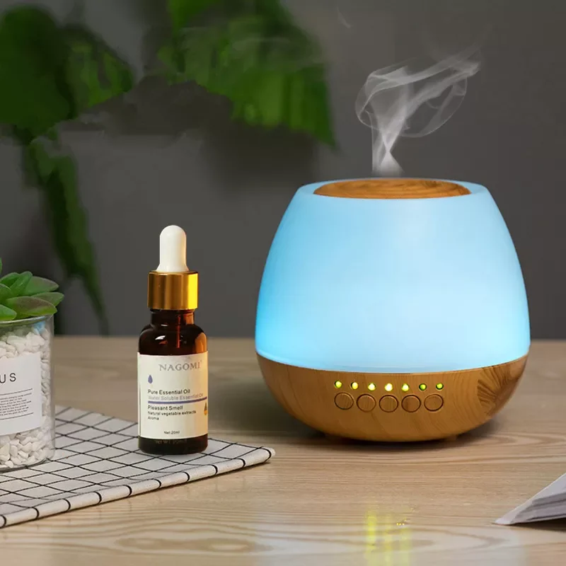 

Oil Diffuser Ultrasonic Aromatherapy Cool Mist Air Humidifier Wood Grain 7 LED Light Colors for Home Office