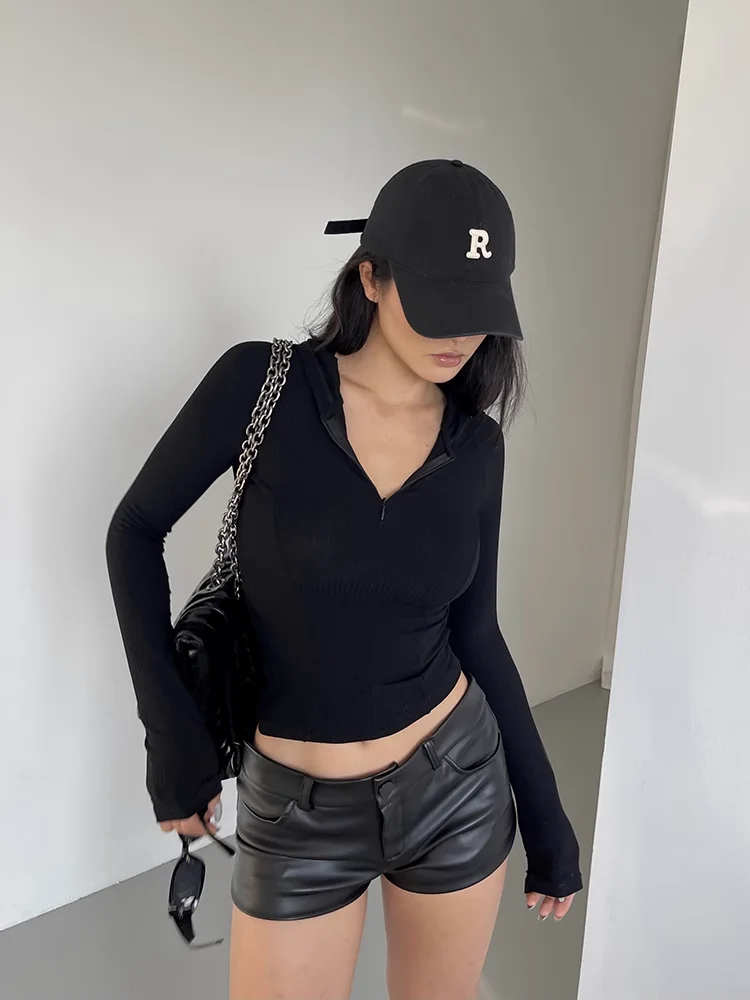 MODX Черные шорты из искусственной кожи