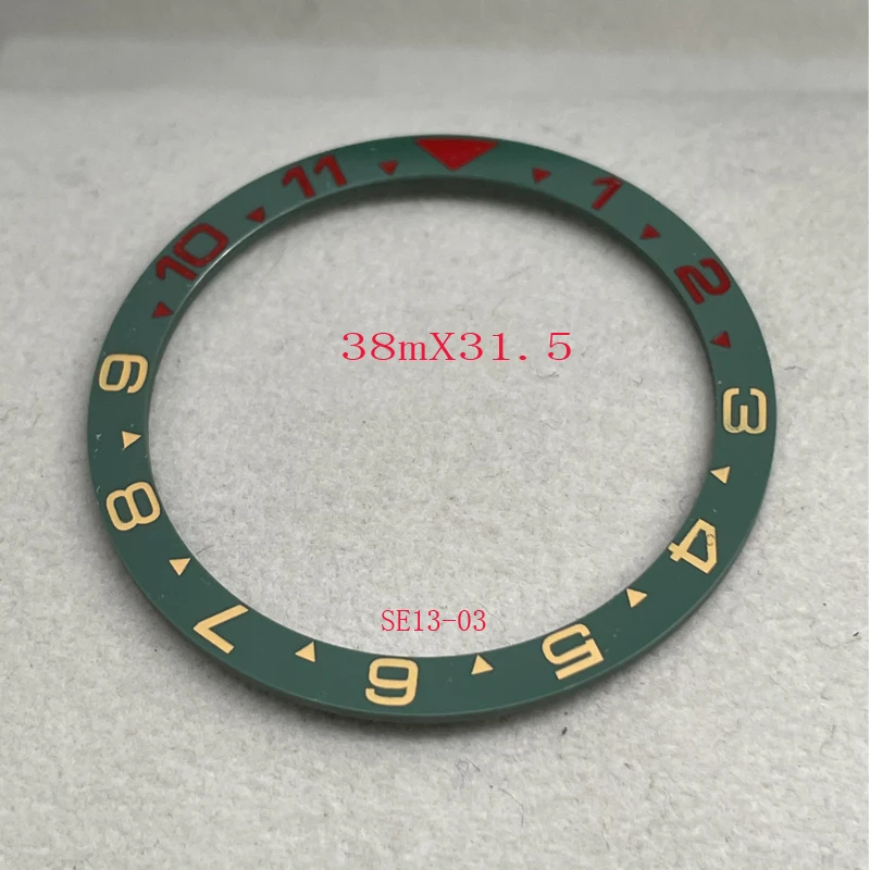 Black Blue Flat 12 Hours Ceramic Bezel Insert 38x31.5mm Ring for SKX Watch Case Replacement Part Accessories