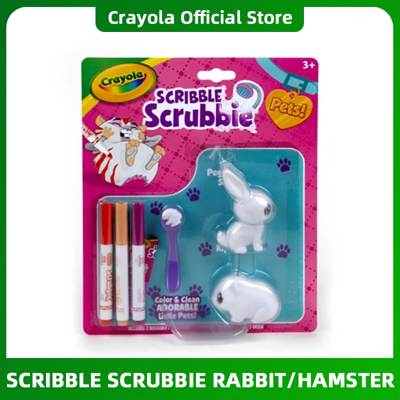 

Crayola Scribble Scrubbie Pets Pack Animal Toy Set Gift Age 3+ Rabbit/Hamster