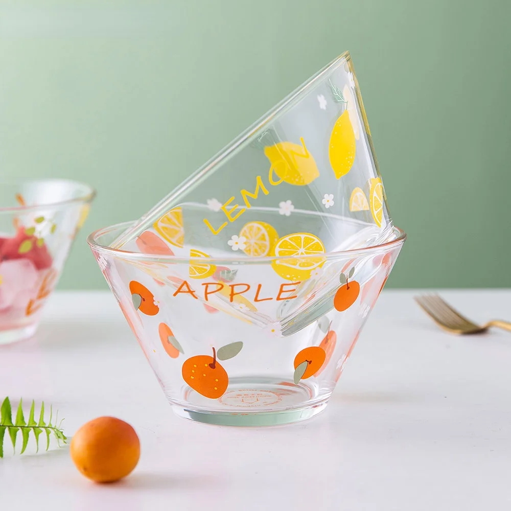 

Салатница стеклянная с фруктовым узором, 800 мл