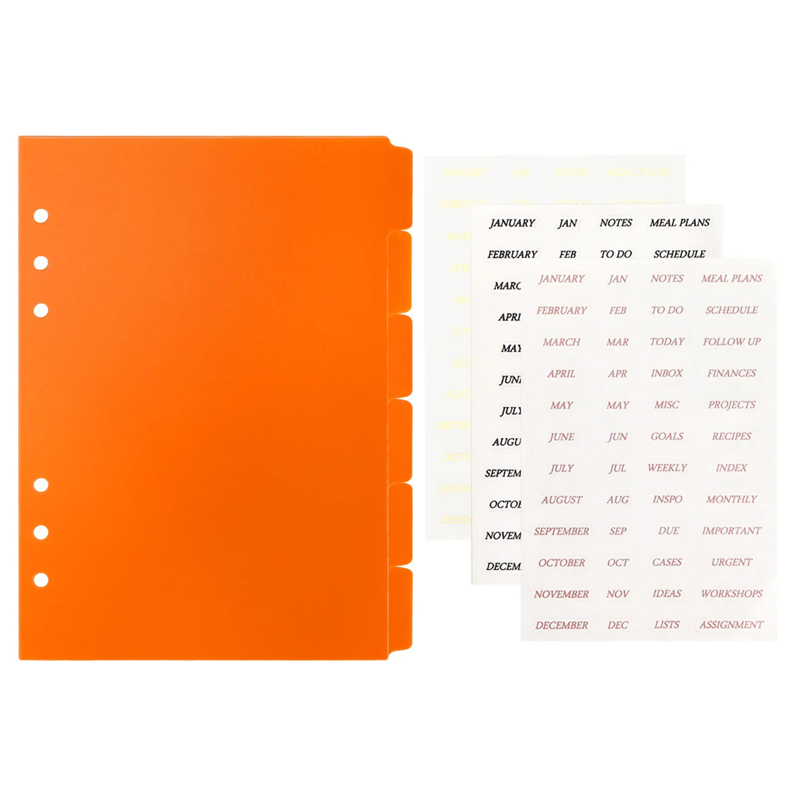 A5 6 Ear Binder Index Divider Page Month Plan Sticker Bookmark Index Document Classification Desktop Stationery Accessories