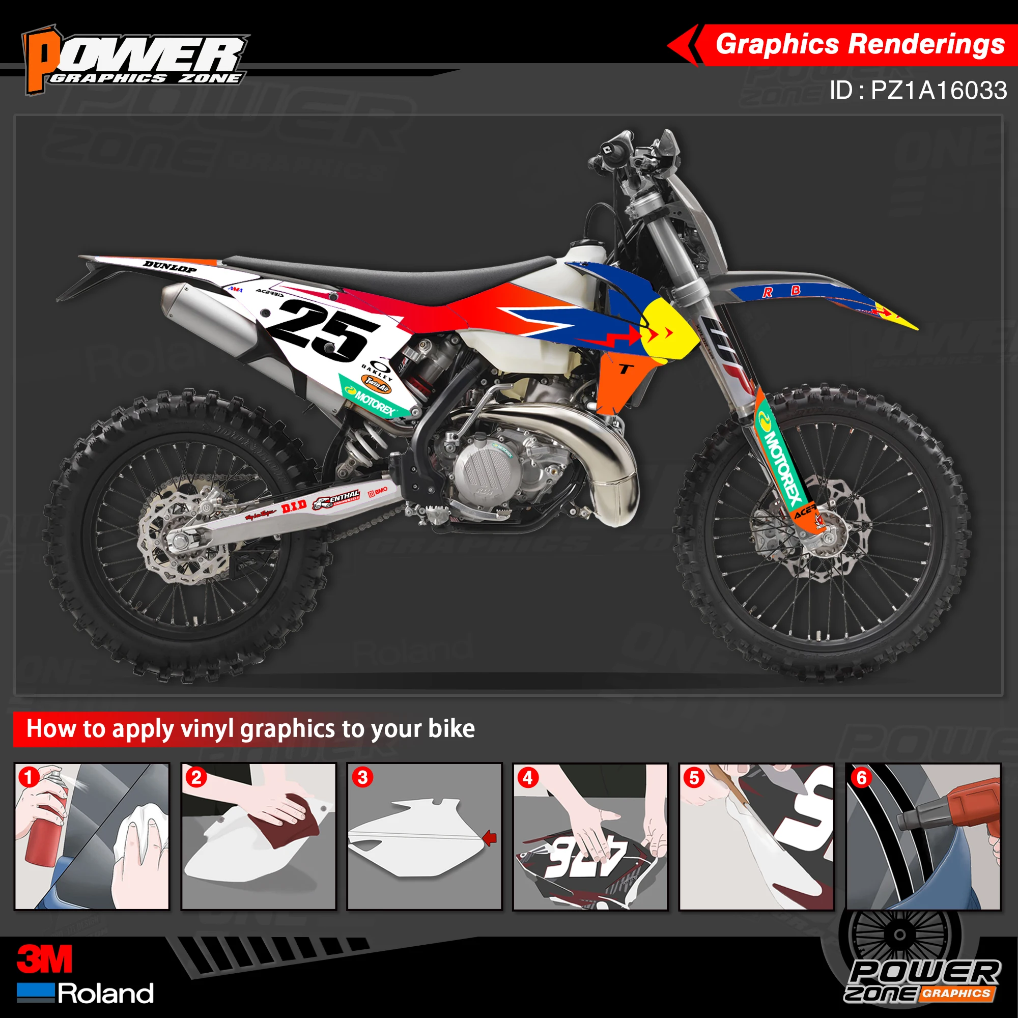 Персонализированные графические фоны PowerZone Team наклейки 3M Набор наклеек для KTM SX SXF