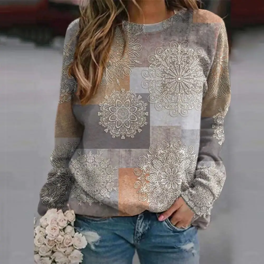 

Блузка женская с длинным рукавом и круглым вырезом, на осень/зиму