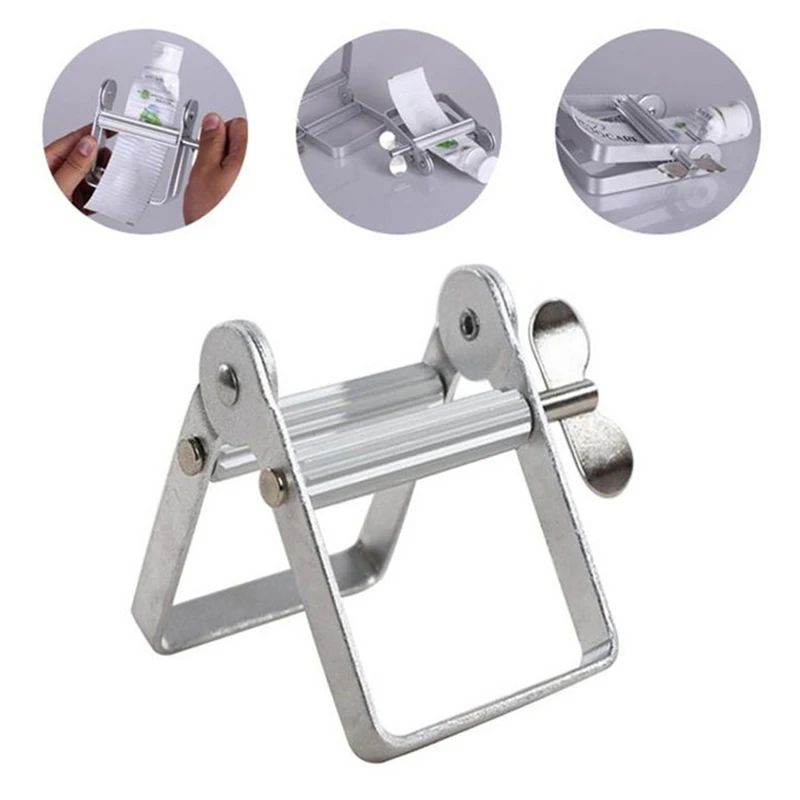 

Stainless Steel Frosted Toothpaste Hand Cream Sauce Extruder Household Bathroom Supplies Toothbrush Rack Tooth Paste Dispenser