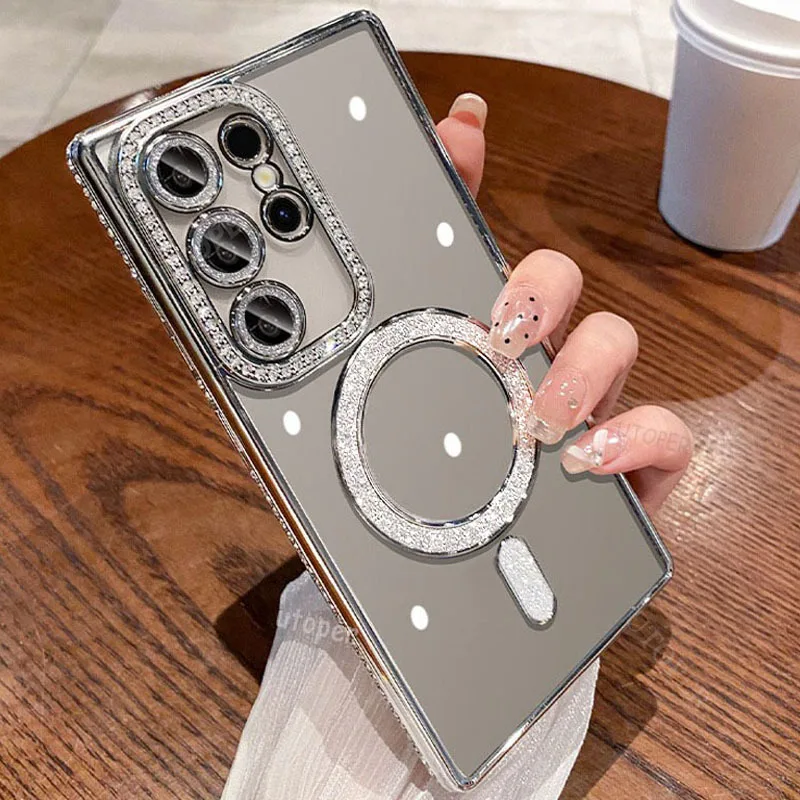 Роскошный блестящий чехол с бриллиантовым покрытием для Samsung Galaxy S24 S23 S22 Ultra Plus