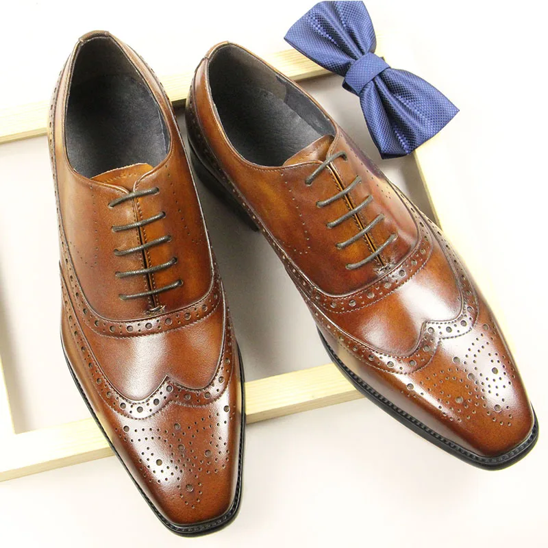 Мужские классические туфли на четыре сезона, повседневные туфли из натуральной кожи