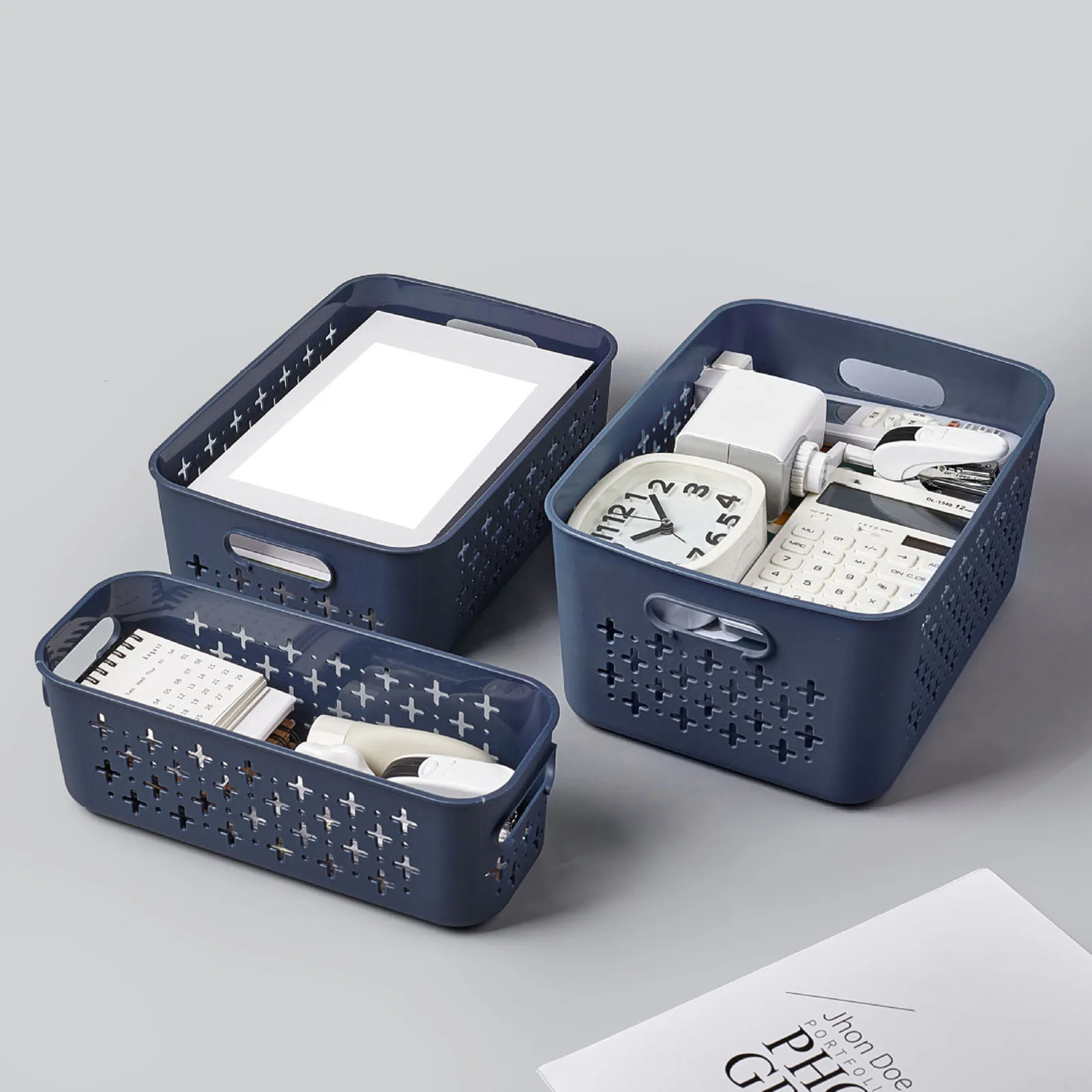 

Desktop Organize Holder Box Heavy Duty Storage Baskets for Stationery Toiletries Cosmetics Durable Lightweight Space Saving