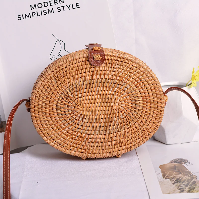 Rattan Butterfly Bag Sen Series Basket Basket Retro Art Hand Woven Bag Egg-shaped Bag