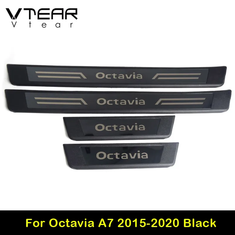 

Vtear для Skoda Octavia A7 A8 Защитная Наклейка на порог двери пленка против царапин удар Стайлинг протектор Аксессуары для оболочки