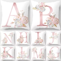 pink letter cushion pillowcase decoration sofa pillowcase polyester pillowcase decoration merry christmas decoration for home