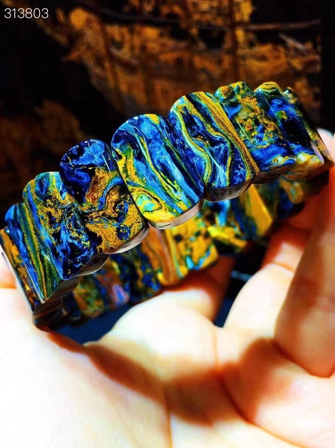 

Natural Yellow Pietersite Rectangle Beads Bracelet 18.5x9.8x5.8mm Blue Pietersite Women Men Fashion Stretch Crystal AAAAA